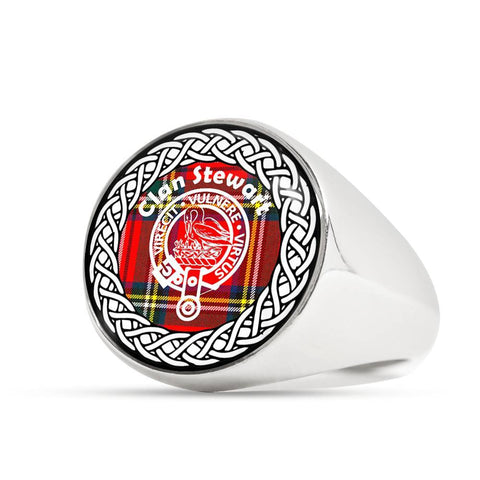 Image of Stewart Crest Clan Tartan Ring Scottish