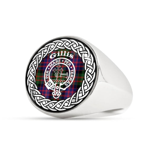 Image of Gillis Crest Clan Tartan Ring Scottish
