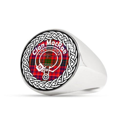 Image of MacRae Crest Clan Tartan Ring Scottish