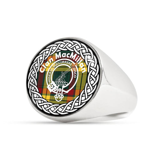 Image of MacMillan Crest Clan Tartan Ring Scottish