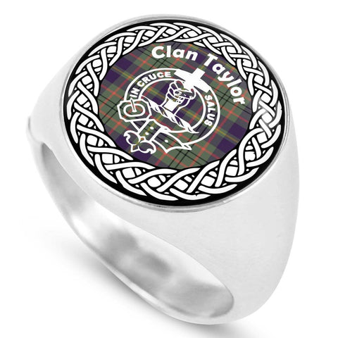 Image of Taylor Crest Clan Tartan Ring Scottish