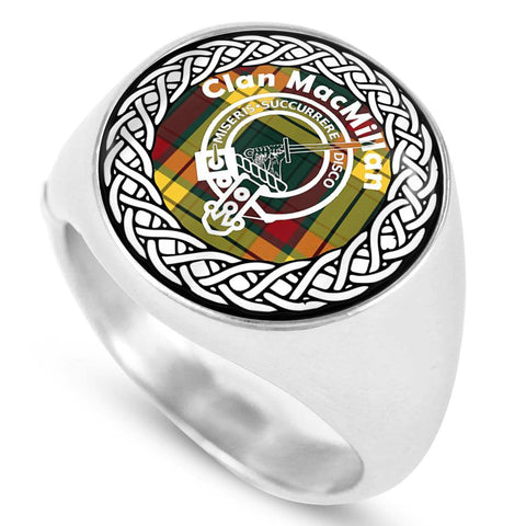 Image of MacMillan Crest Clan Tartan Ring Scottish