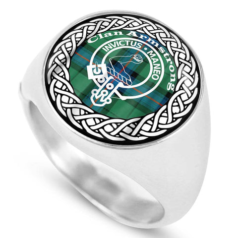 Image of Armstrong Crest Clan Tartan Ring Scottish