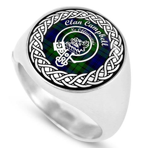 Image of Campbell Crest Clan Tartan Ring Scottish