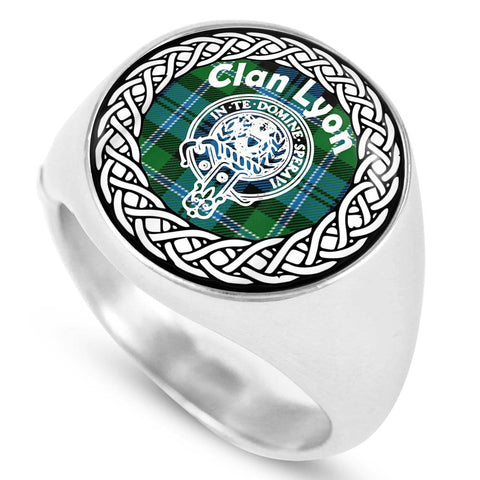 Image of Lyon Crest Clan Tartan Ring Scottish