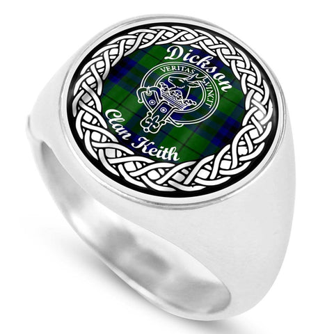 Image of Dickson Crest Clan Tartan Ring Scottish