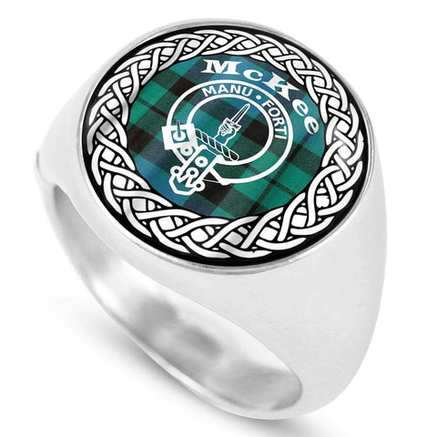 Image of McKee Crest Clan Tartan Ring Scottish