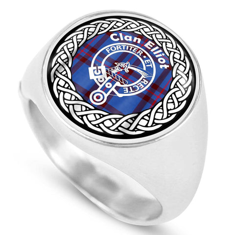 Image of Eliiot Crest Clan Tartan Ring Scottish