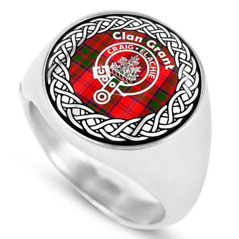 Image of Grant Crest Clan Tartan Ring Scottish