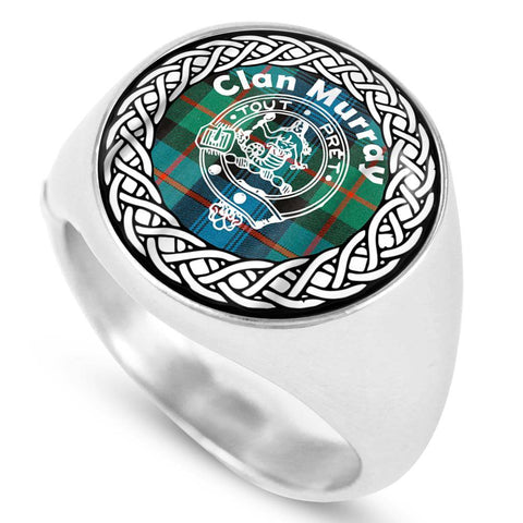 Image of Murray Crest Clan Tartan Ring Scottish