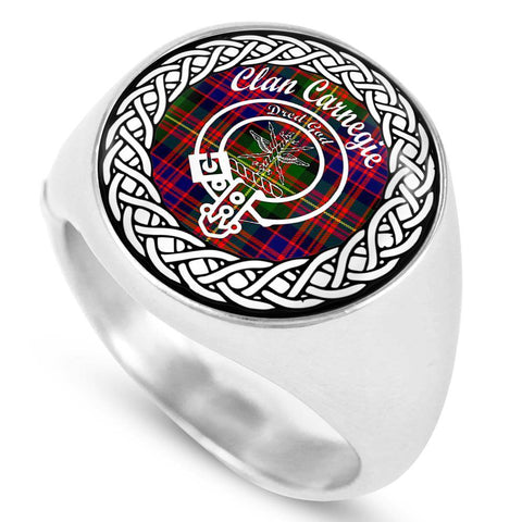 Image of Carnegie Crest Clan Tartan Ring Scottish