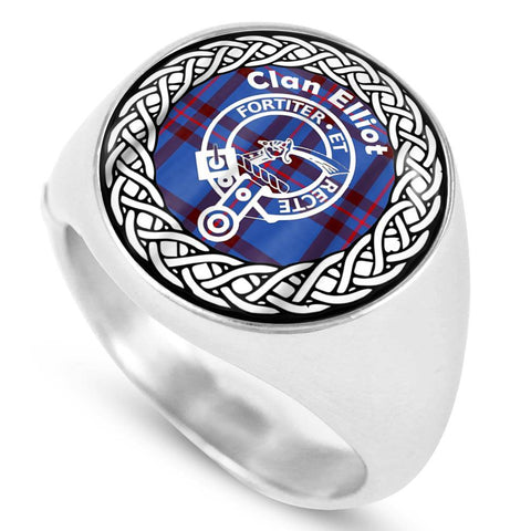 Image of Elliot Crest Clan Tartan Ring Scottish