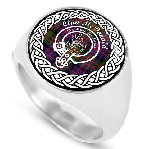 Image of McDonald Crest Clan Tartan Ring Scottish