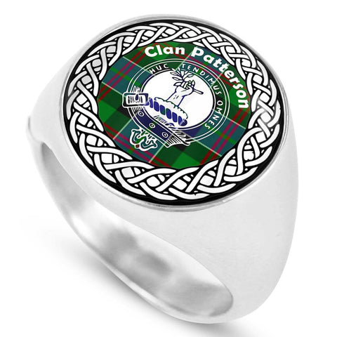 Image of Patterson Crest Clan Tartan Ring Scottish