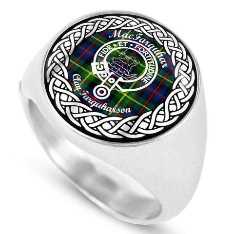 Image of MacFarquhar Crest Clan Tartan Ring Scottish