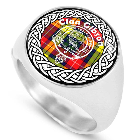 Image of Gibson Crest Clan Tartan Ring Scottish