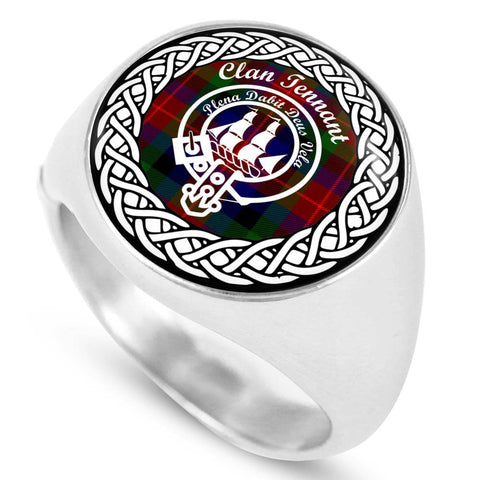 Image of Tennant Crest Clan Tartan Ring Scottish