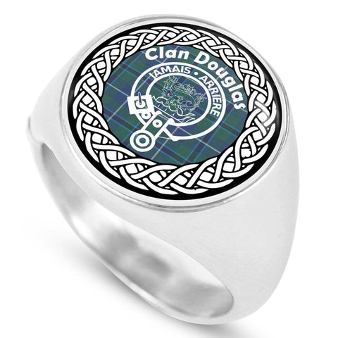 Image of Douglas Crest Clan Tartan Ring Scottish
