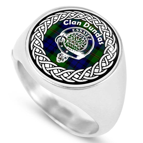 Image of Dundas Crest Clan Tartan Ring Scottish