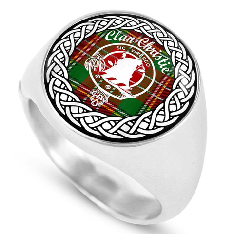 Image of Christie Crest Clan Tartan Ring Scottish
