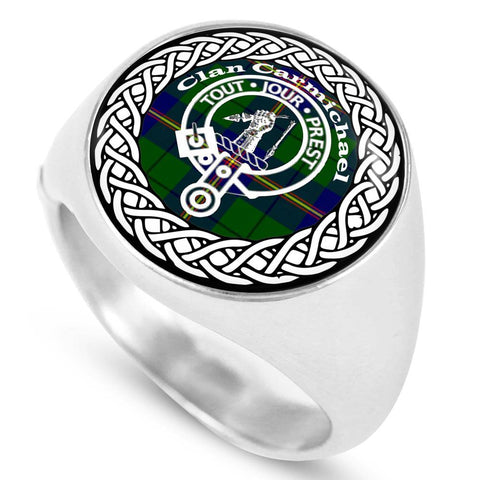 Image of Carmichael Crest Clan Tartan Ring Scottish
