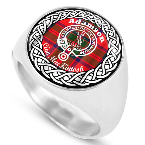 Image of Adamson Crest Clan Tartan Ring Scottish