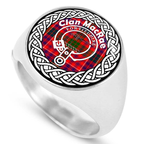Image of MacRae Crest Clan Tartan Ring Scottish