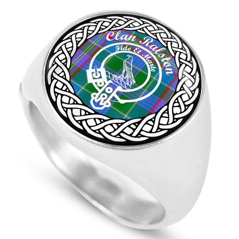 Image of Ralston Crest Clan Tartan Ring Scottish