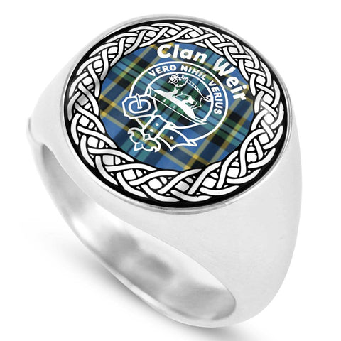 Image of Weir Crest Clan Tartan Ring Scottish