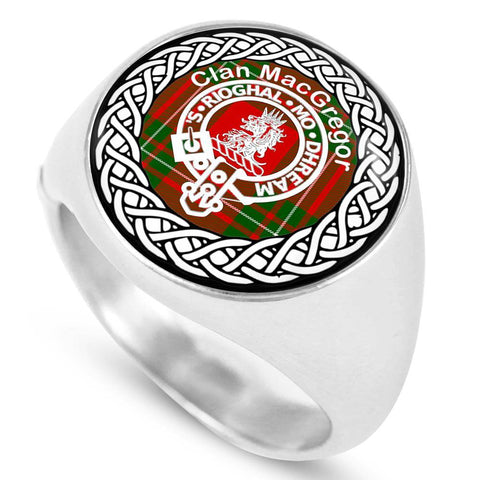 Image of MacGregor Crest Clan Tartan Ring Scottish