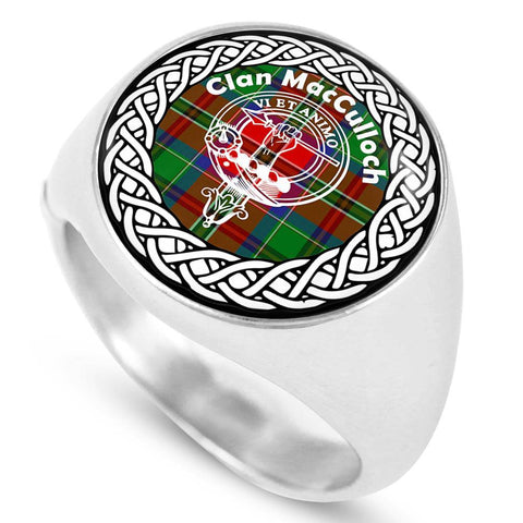 Image of MacCullock Crest Clan Tartan Ring Scottish