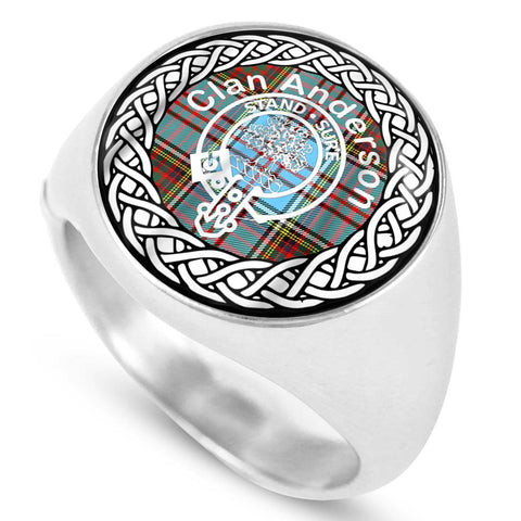 Image of Anderson Crest Clan Tartan Ring Scottish