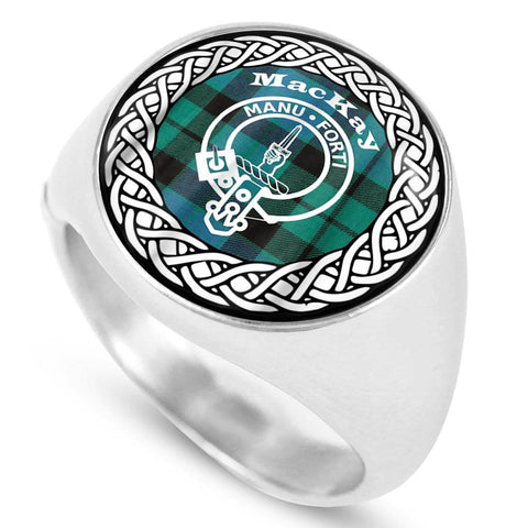 Image of MacKay Crest Clan Tartan Ring Scottish