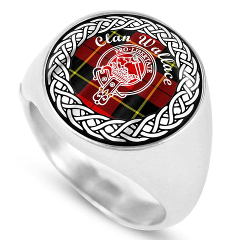 Image of Wallace Crest Clan Tartan Ring Scottish