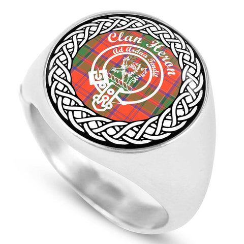 Image of Heron Crest Clan Tartan Ring Scottish