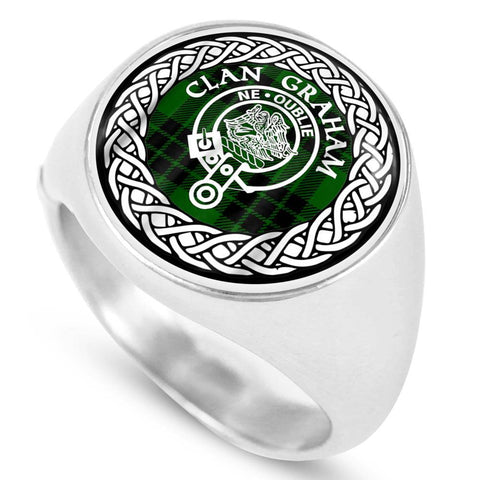 Image of Graham Crest Clan Tartan Ring Scottish