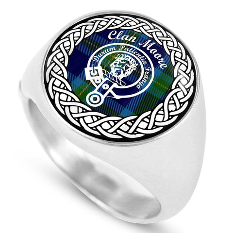 Image of Moore Crest Clan Tartan Ring Scottish