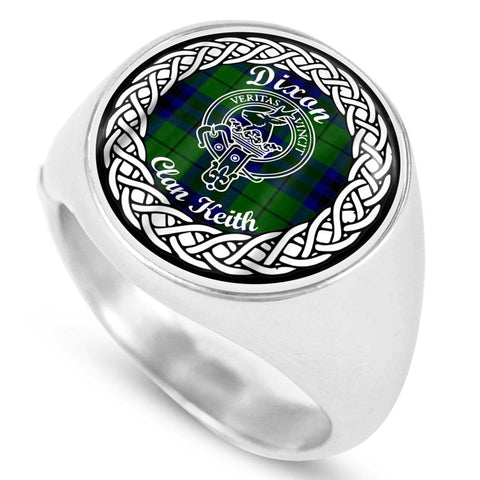 Image of Dixon Clan Keith Crest Clan Tartan Ring Scottish