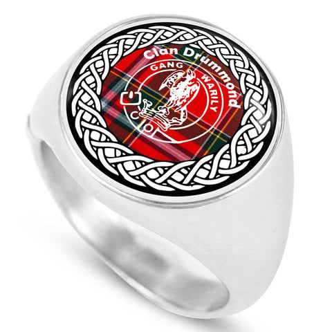 Image of Drummond Crest Clan Tartan Ring Scottish