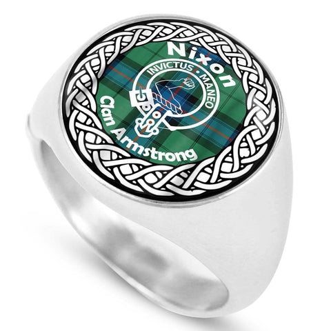 Image of Nixon Crest Clan Tartan Ring Scottish
