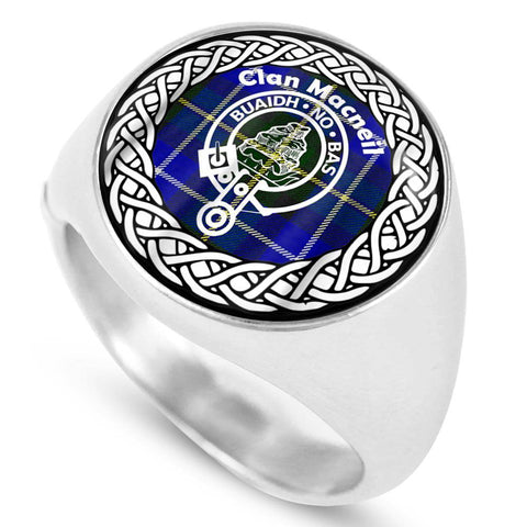 Image of Macneil Crest Clan Tartan Ring Scottish