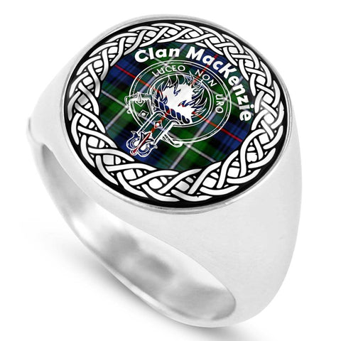 Image of MacKenzie Crest Clan Tartan Ring Scottish