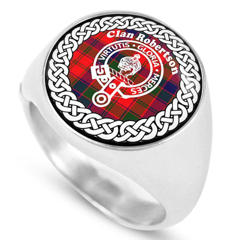Image of Robertson Crest Clan Tartan Ring Scottish