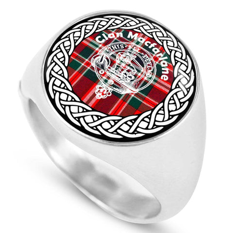 Image of Macfarlane Crest Clan Tartan Ring Scottish