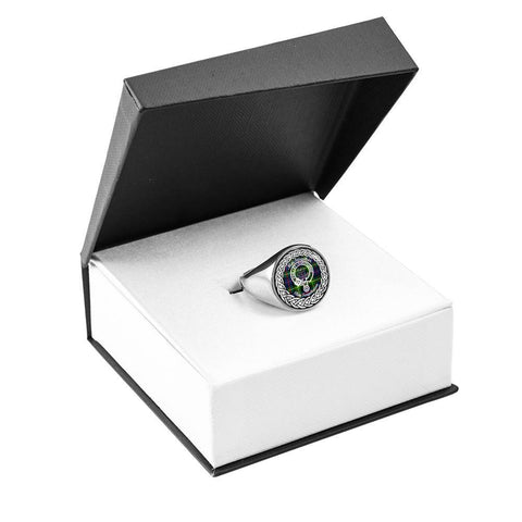 Image of MacFarquhar Crest Clan Tartan Ring Scottish