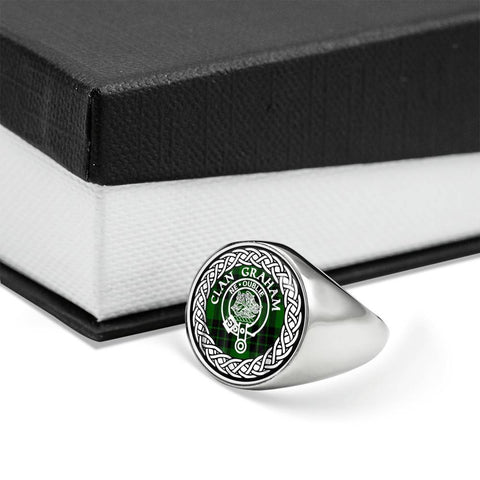 Image of Graham Crest Clan Tartan Ring Scottish