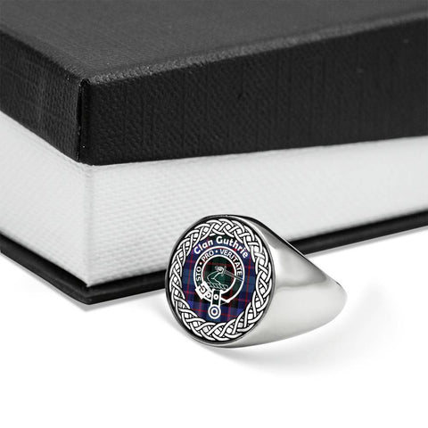 Image of Guthrie Crest Clan Tartan Ring Scottish