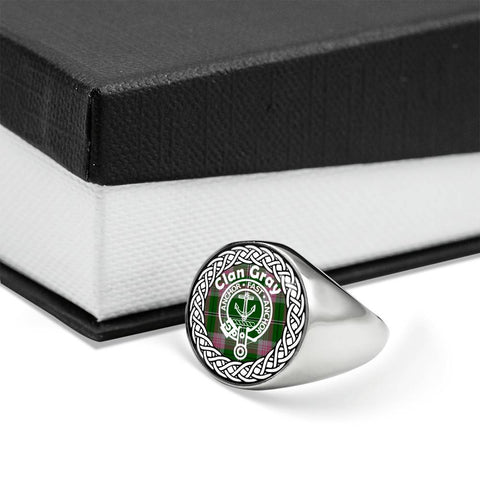 Image of Gray Crest Clan Tartan Ring Scottish