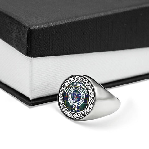 Image of Maclnnes Crest Clan Tartan Ring Scottish