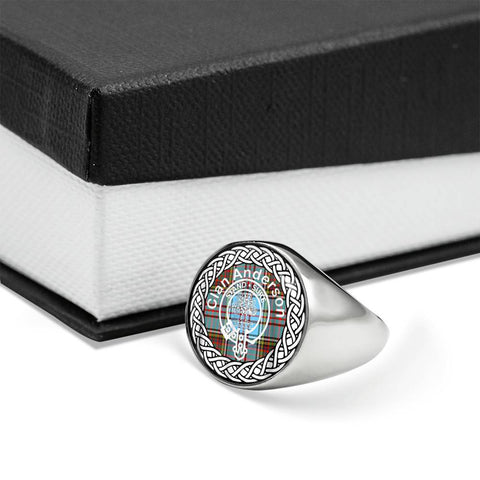 Image of Anderson Crest Clan Tartan Ring Scottish